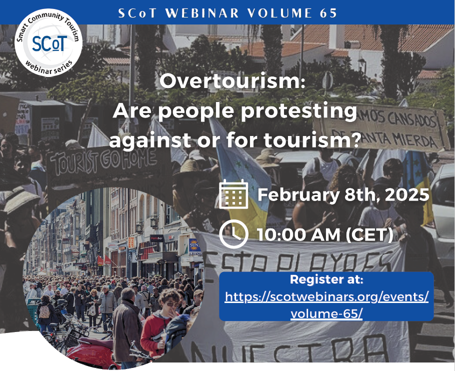 Dr. Carmelo León participa como panelista en el webinar Overtourism: Are people protesting against or for tourism?