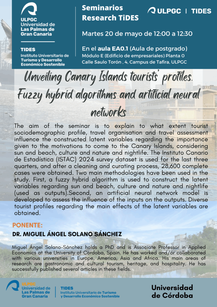 Unveiling Canary Islands tourists’ profiles. Fuzzy hybrid algorithms and artificial neural networks