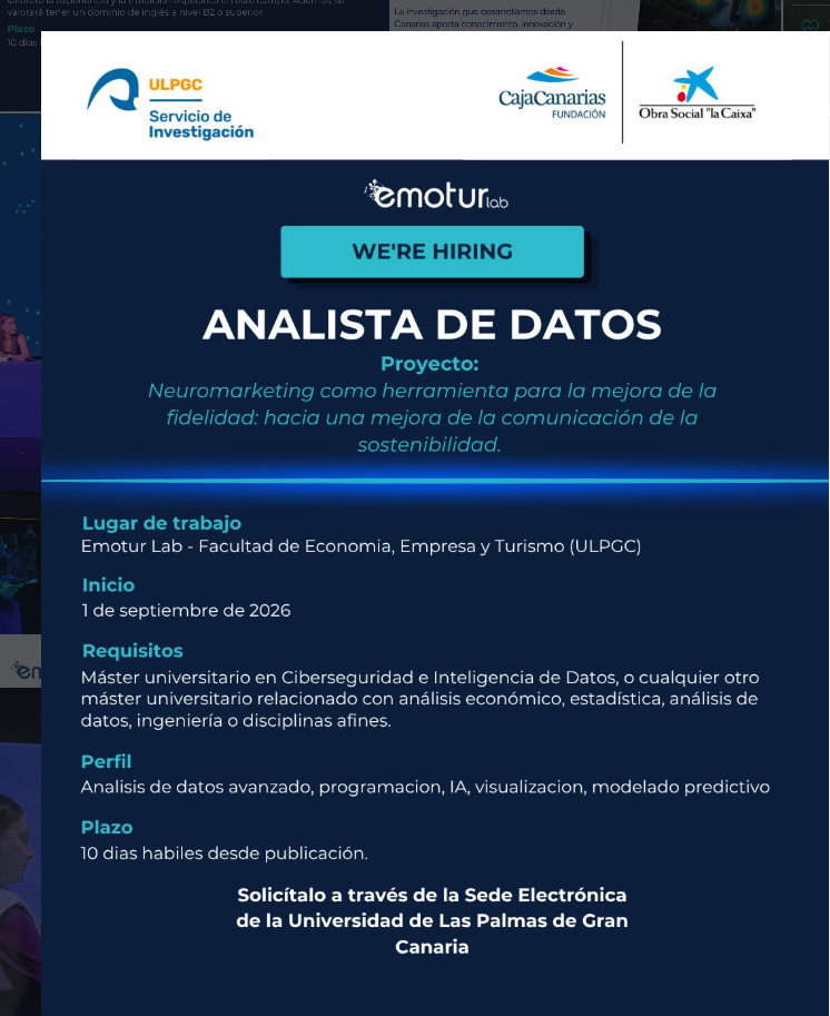 Analista de datos para proyecto: Neuromarketing como herramienta para la mejora de la fidelidad: hacia una mejora de la comunicación de la sostenibilidad